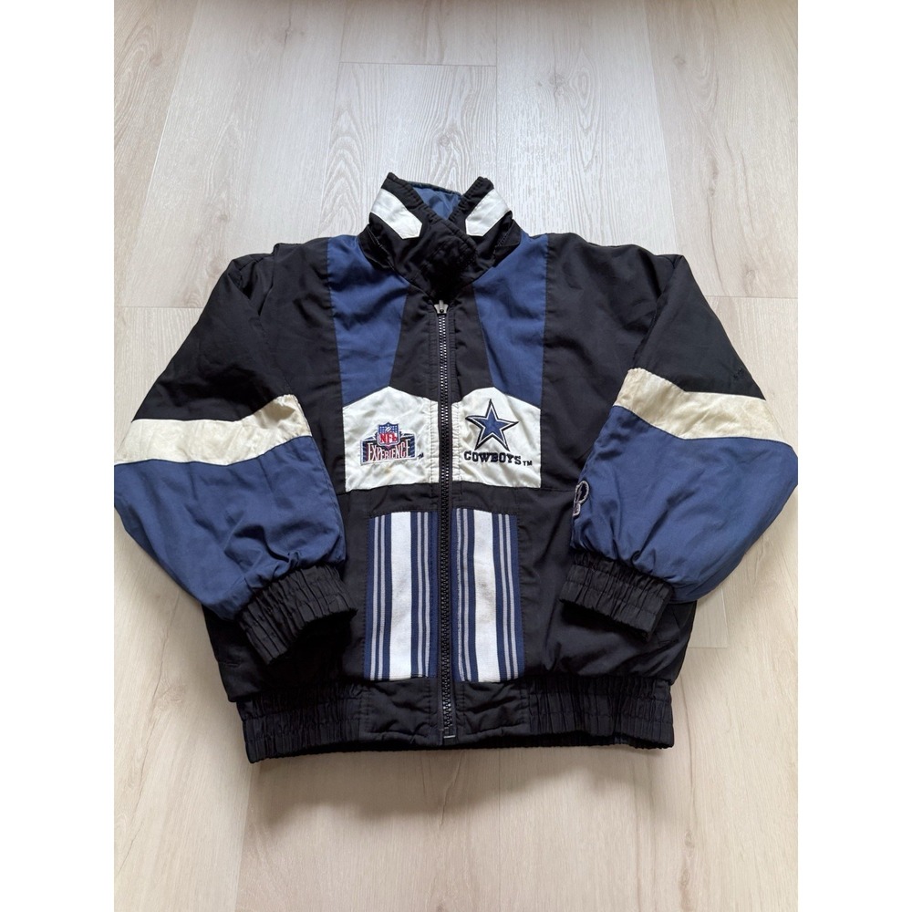 Vintage 90's Dallas Cowboys NFL Football Youth Size Medium Zip Reversible Jacket